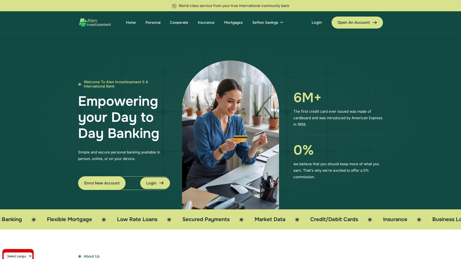 Screenshot of aleninvestlitd.com