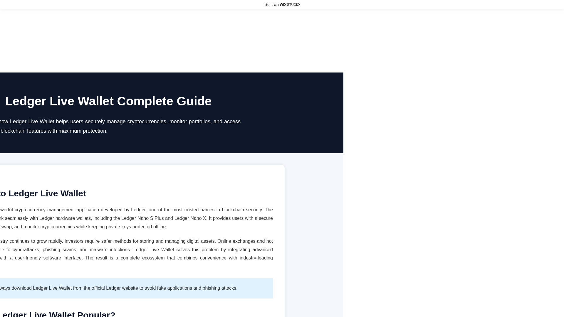 Screenshot of startedlive-ledzor.wixstudio.com