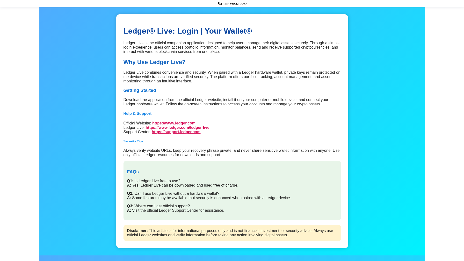 Screenshot of begin-legor-live.wixstudio.com