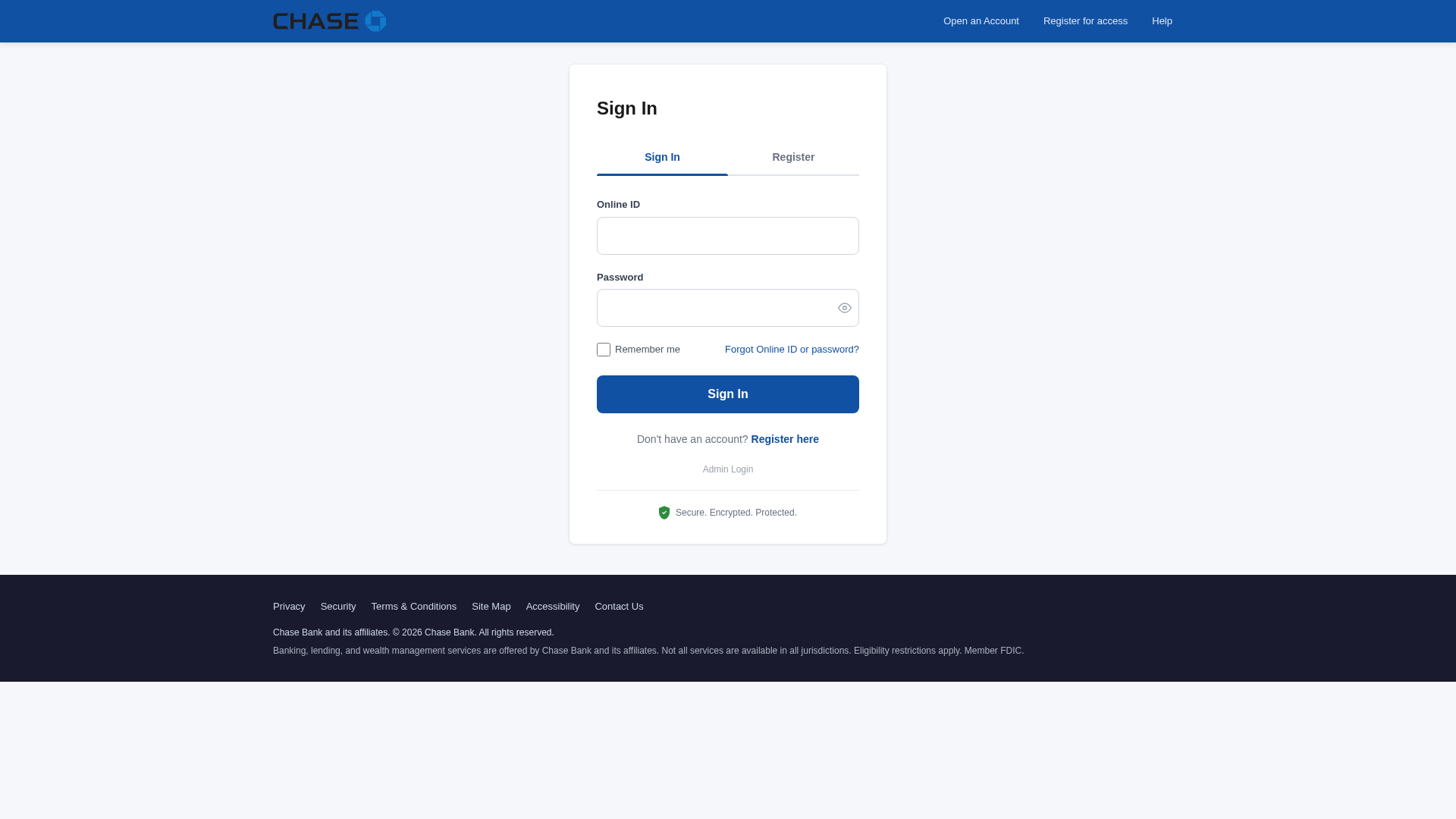 Screenshot of chase-login-dashboard.netlify.app