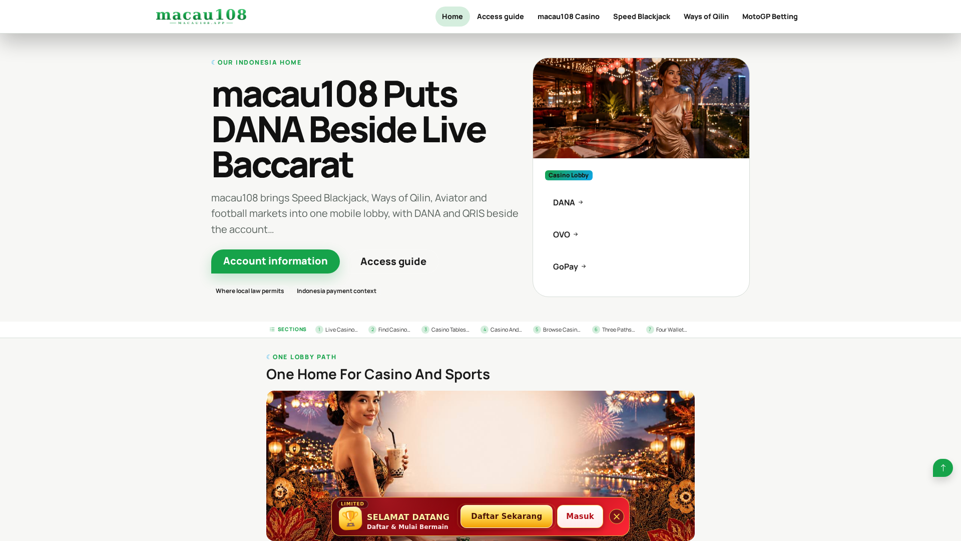 Screenshot of macau108.app