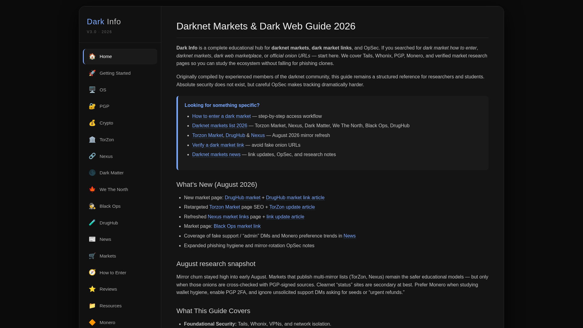 Screenshot of darkinfo.space