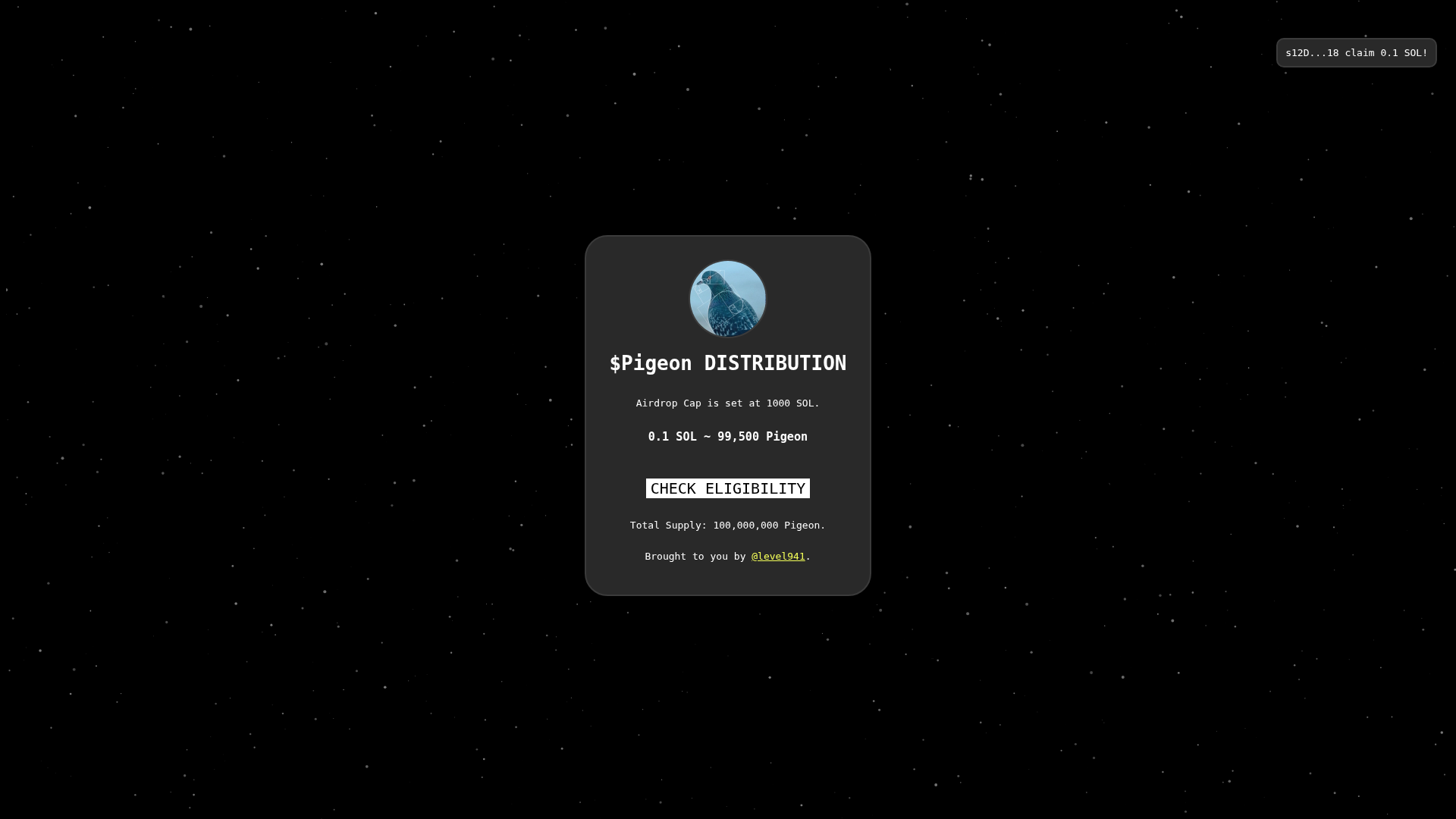 Screenshot of pigions.netlify.app