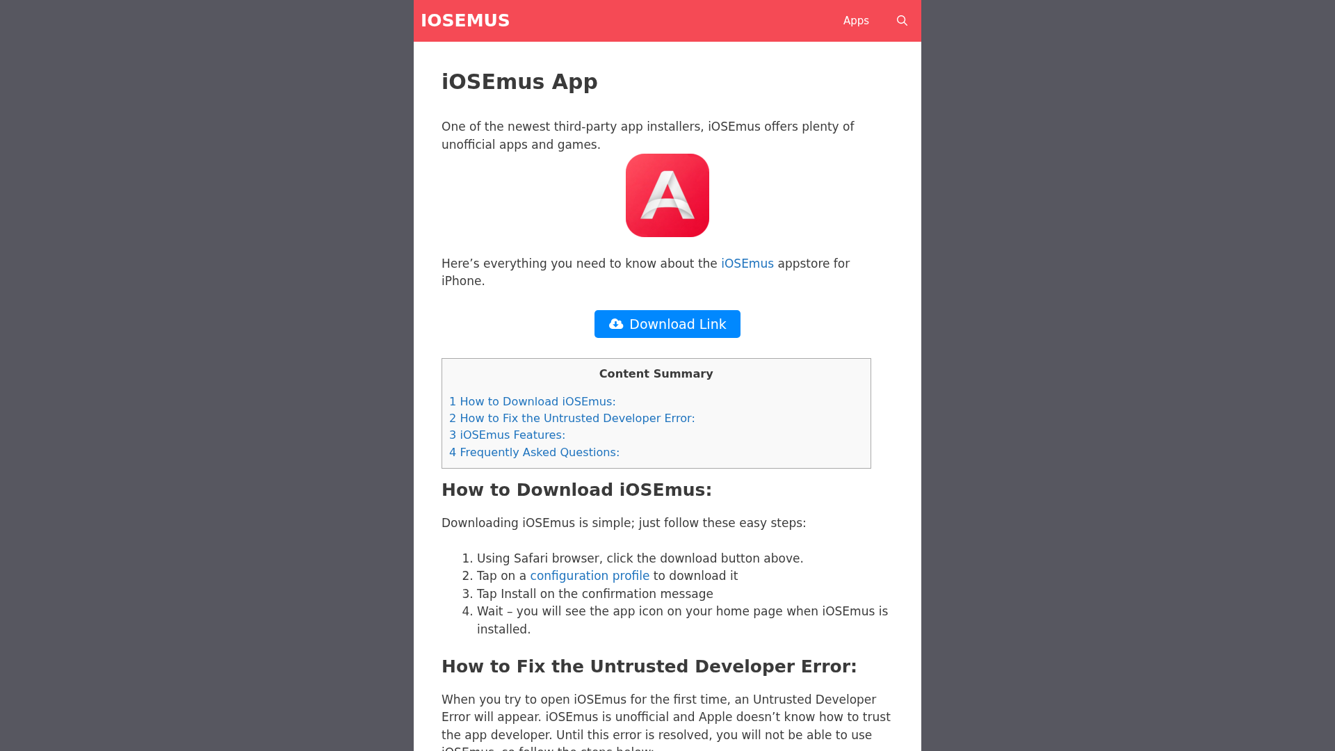 Screenshot of iosemus.pages.dev