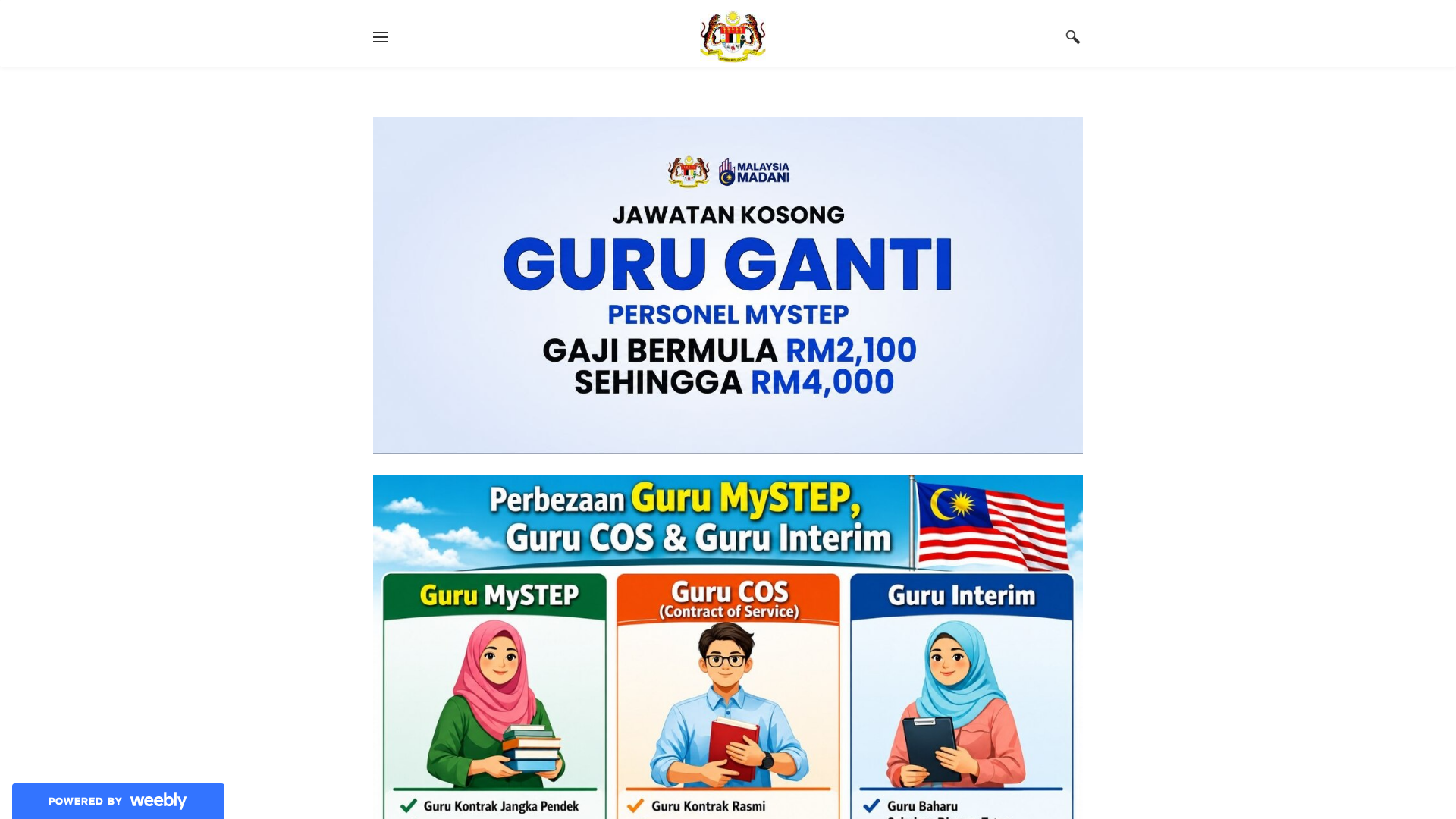 Screenshot of permohonanjawatangurugantiterkini2026.weebly.com