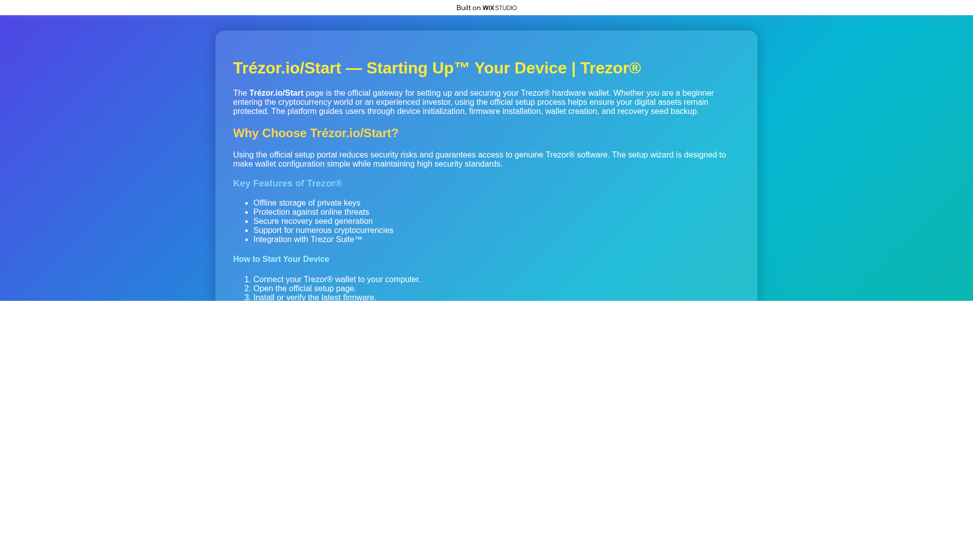 Screenshot of apstarttrezio.wixstudio.com