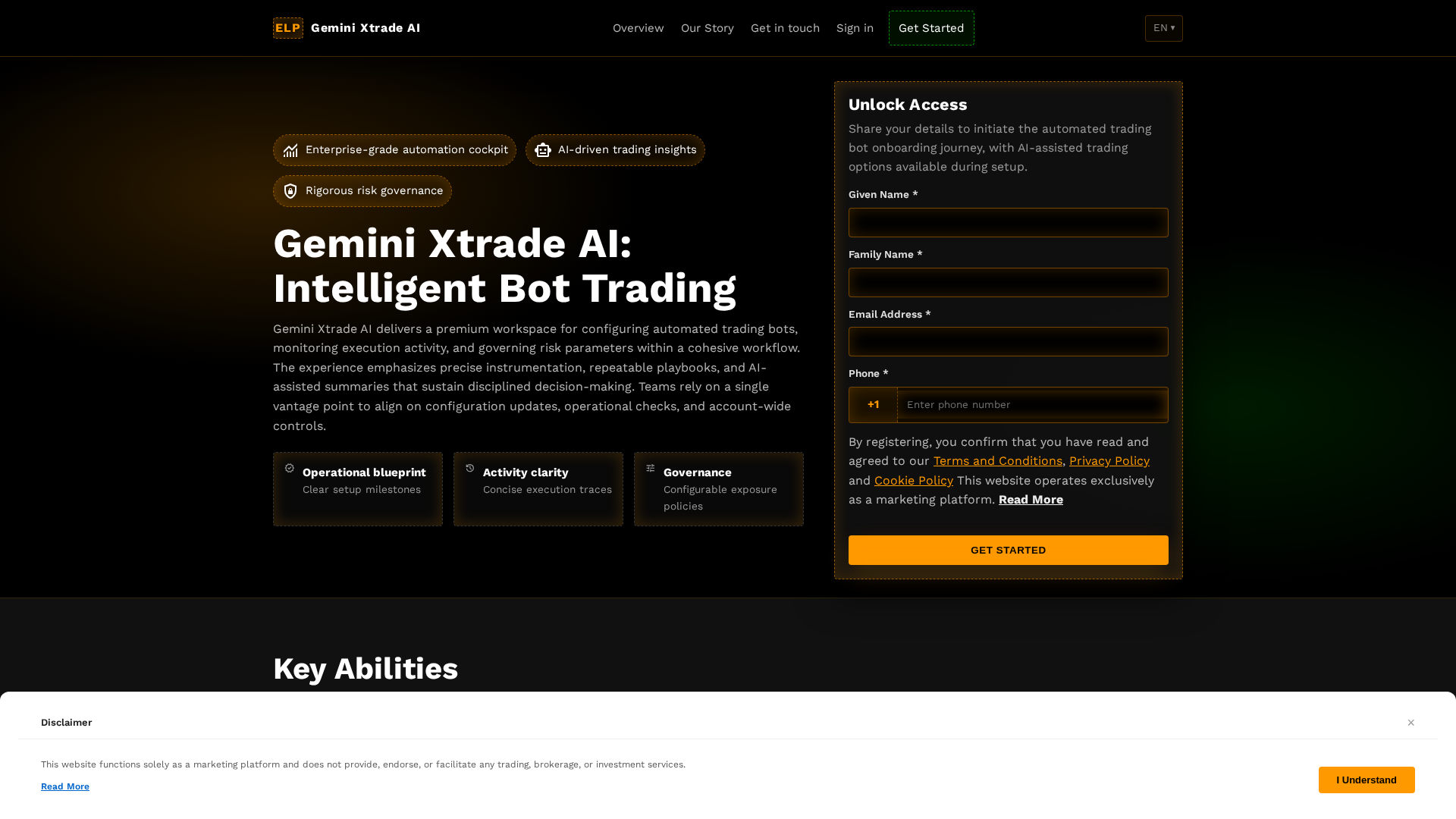 Screenshot of geminixtradeai.com