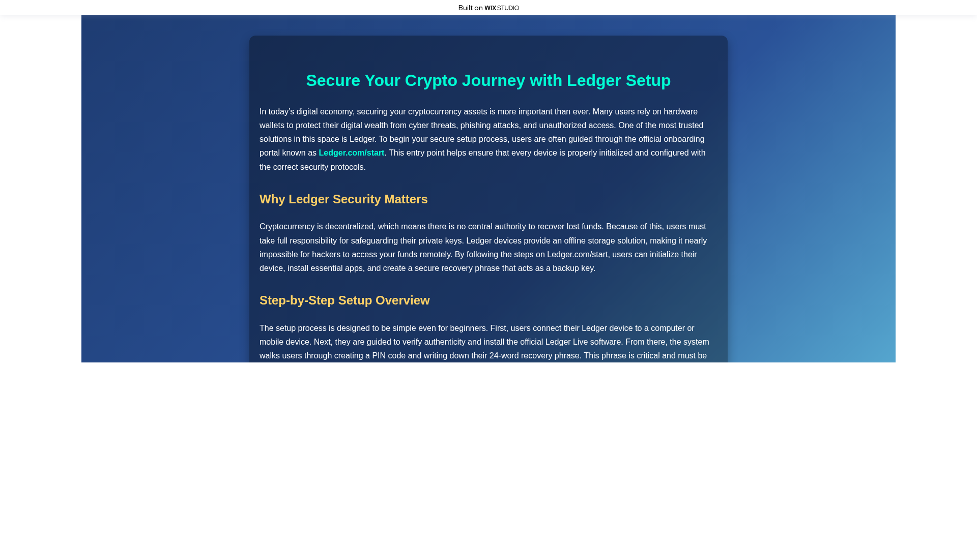 Screenshot of startio-ledzertart.wixstudio.com