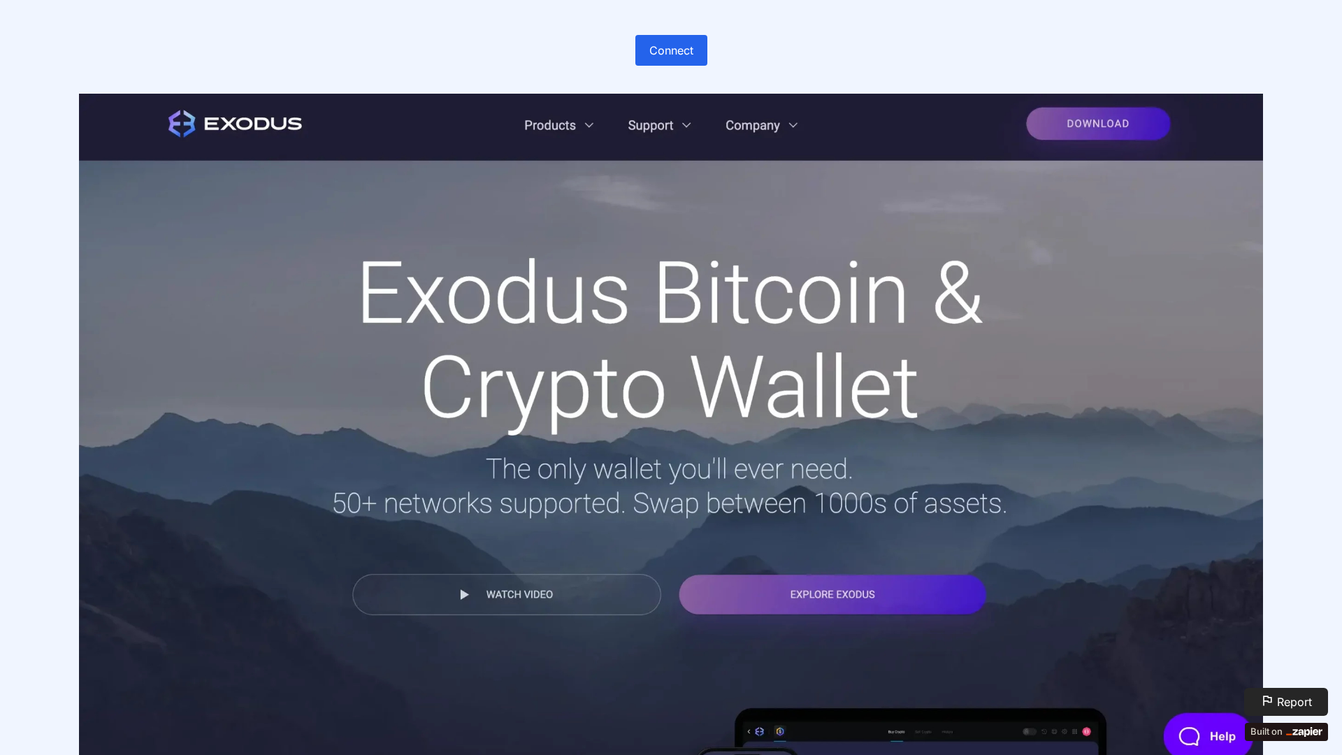Screenshot of start-exo-wallet-io.zapier.app