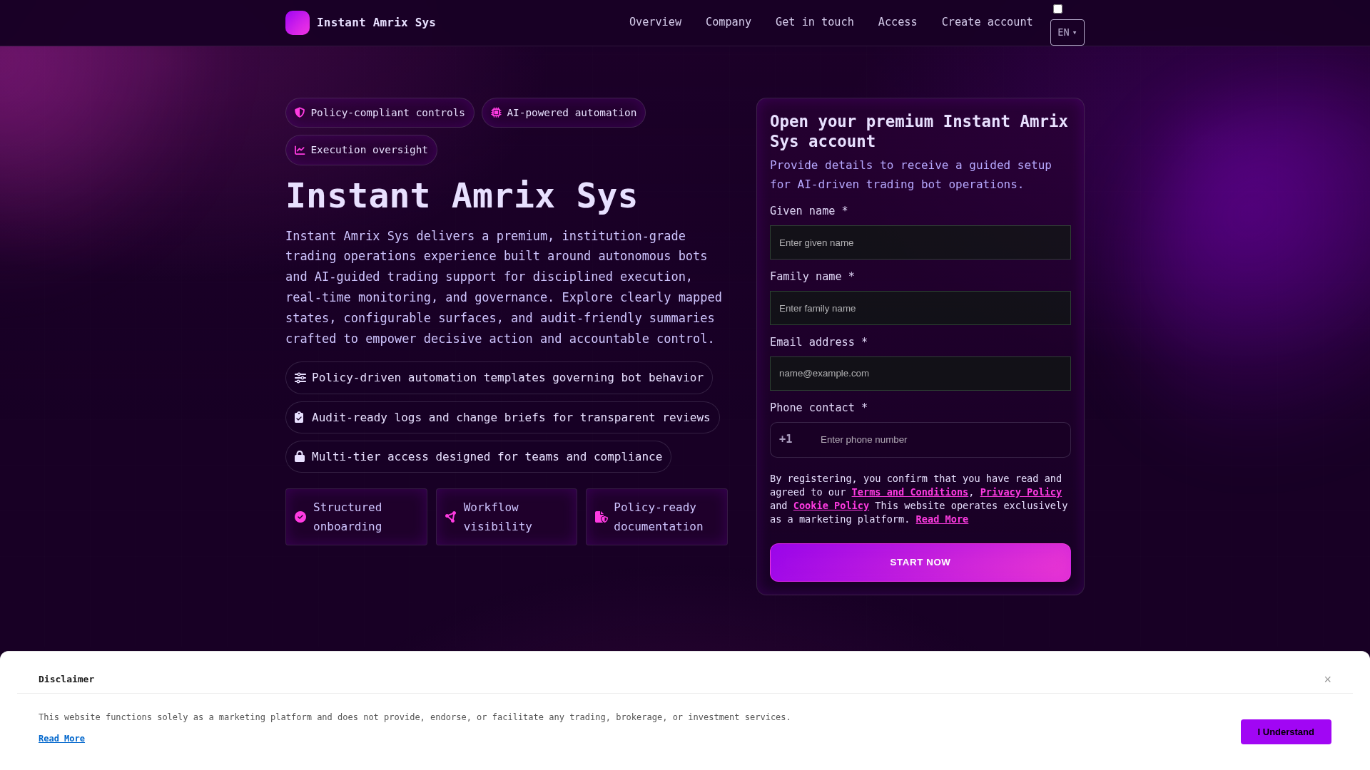 Screenshot of instantamrixsyssolution.com