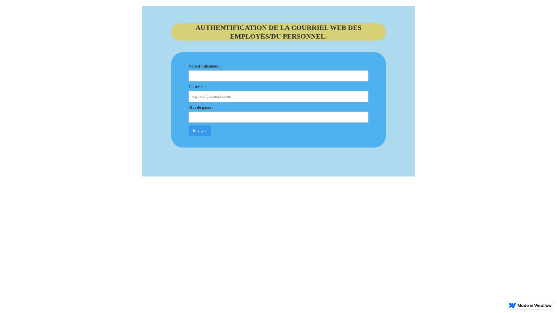 Screenshot of log-4ab446.webflow.io