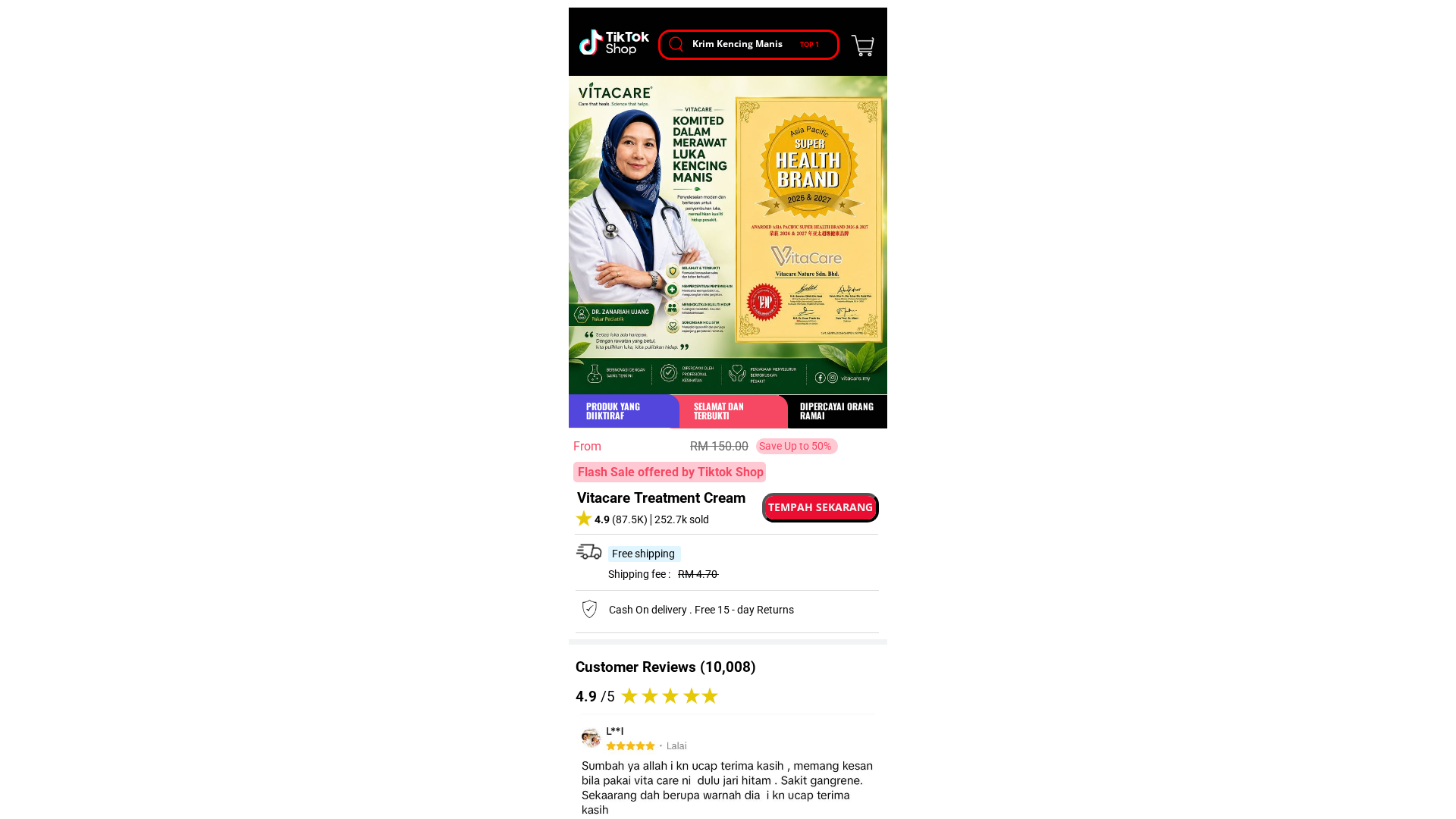 Screenshot of www.vitacaresolution.info