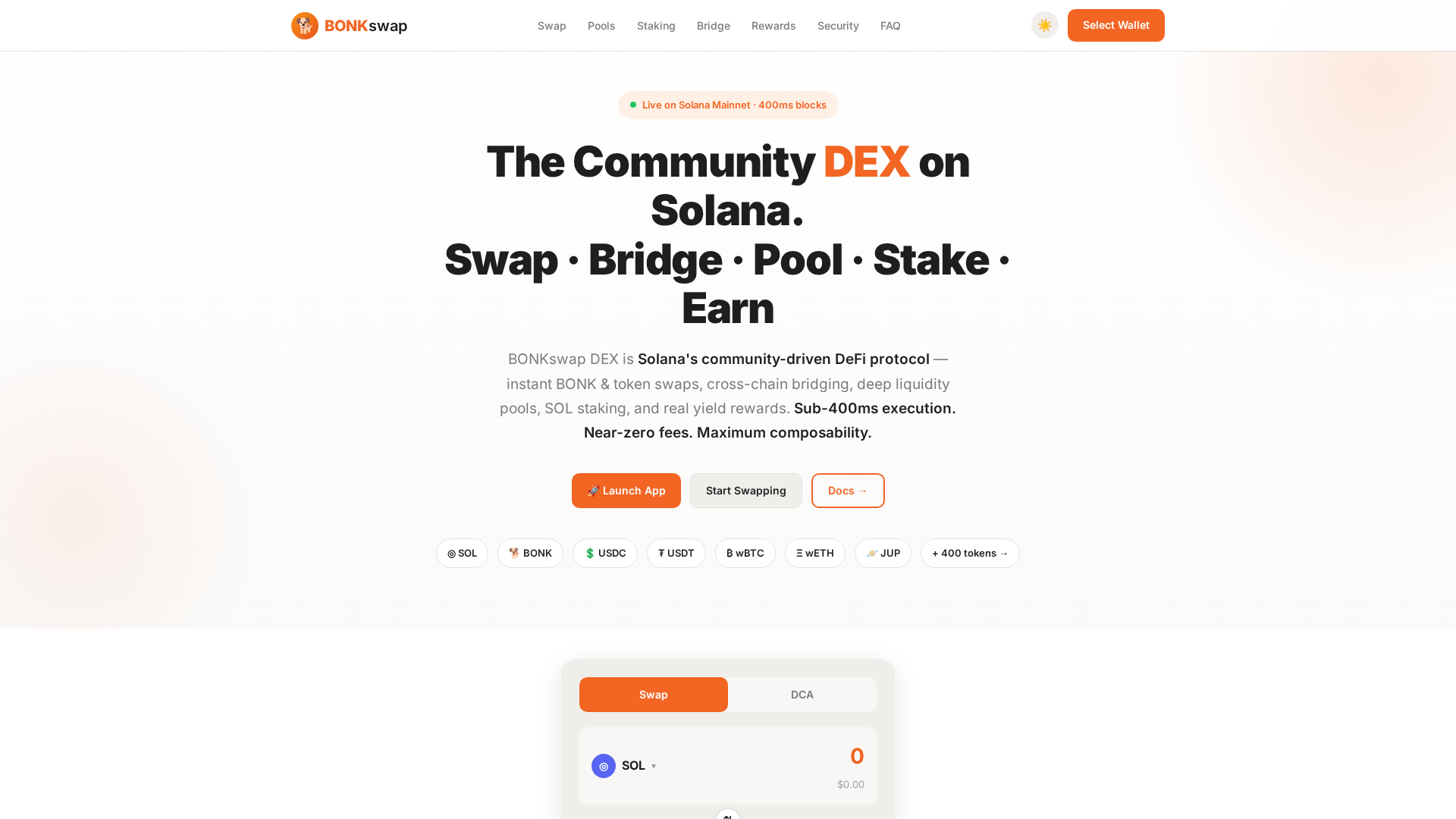 Screenshot of bonkswap-dex.com