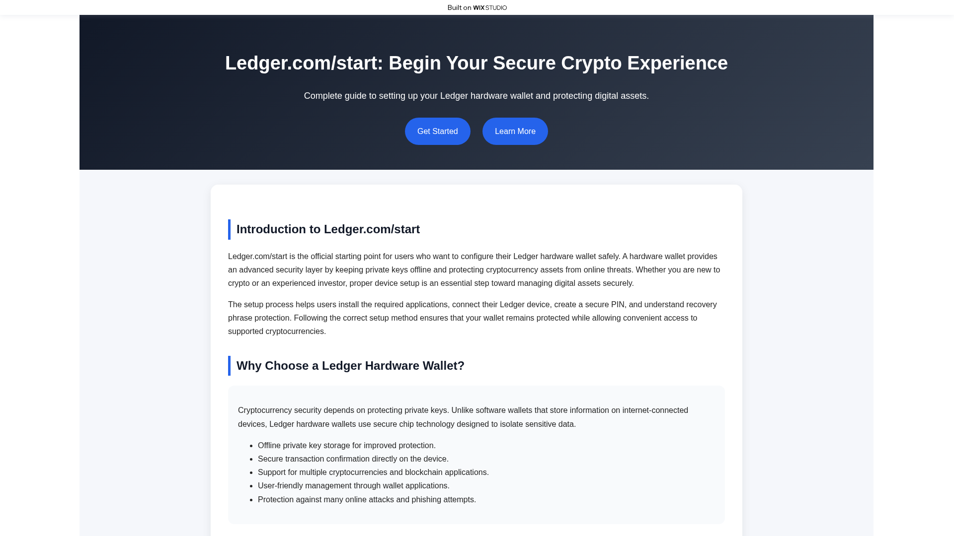 Screenshot of started-edger.wixstudio.com