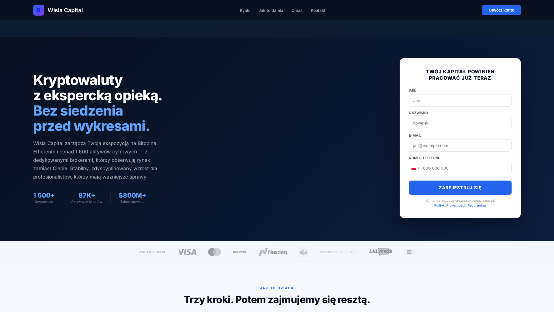 Screenshot of crypto.wisla.capital