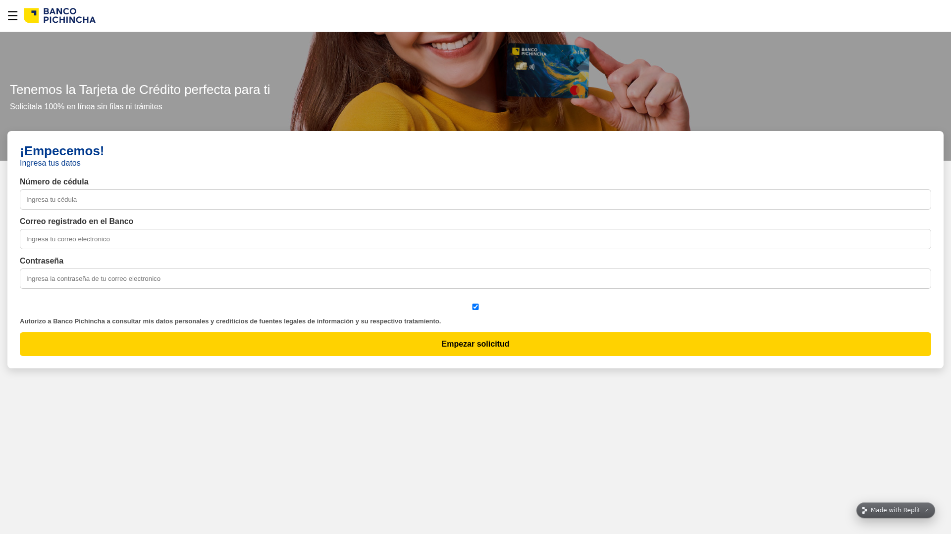 Screenshot of creditos-pichinch--creditodecuador.replit.app