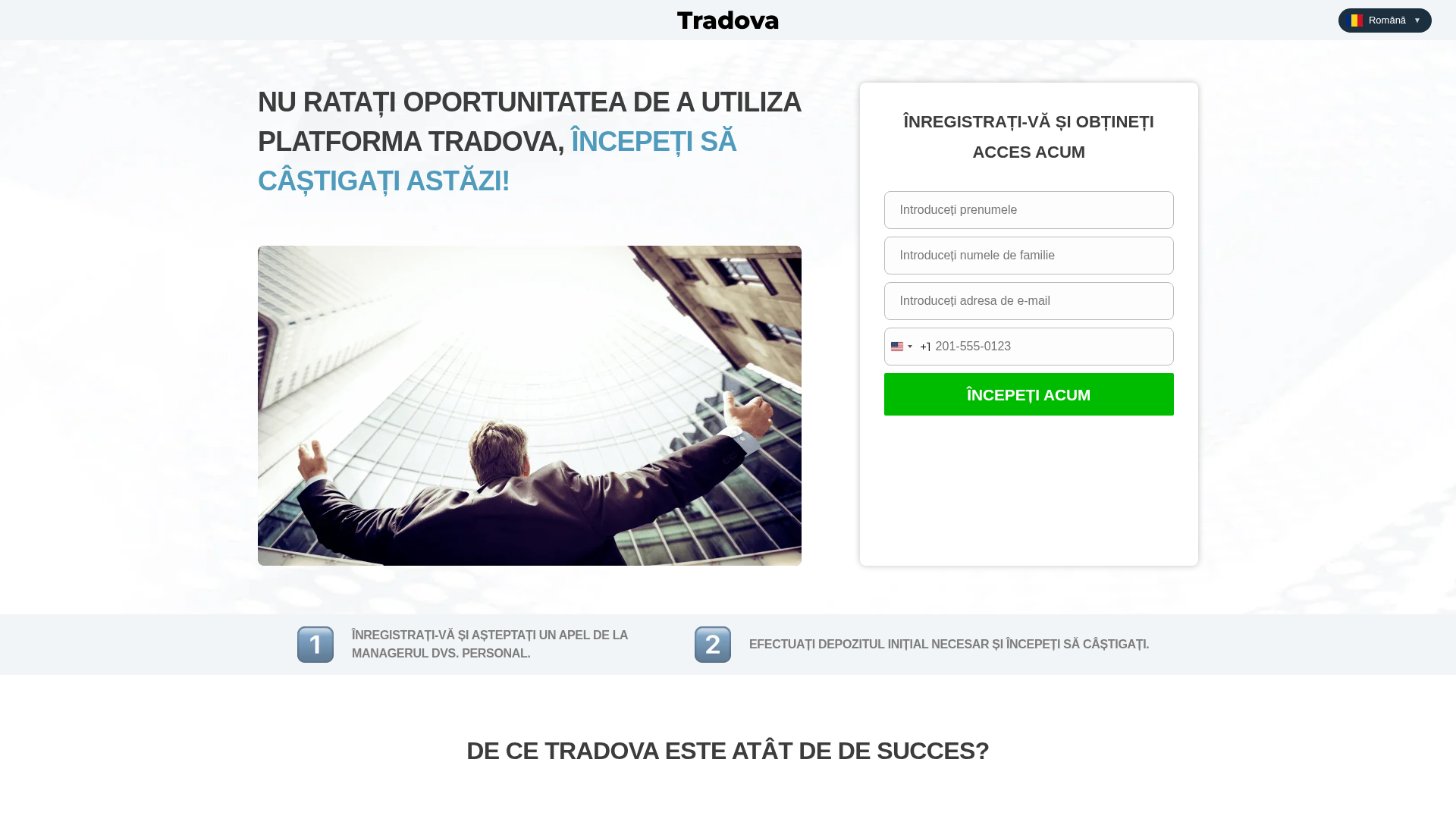 Screenshot of tradova-ro.live