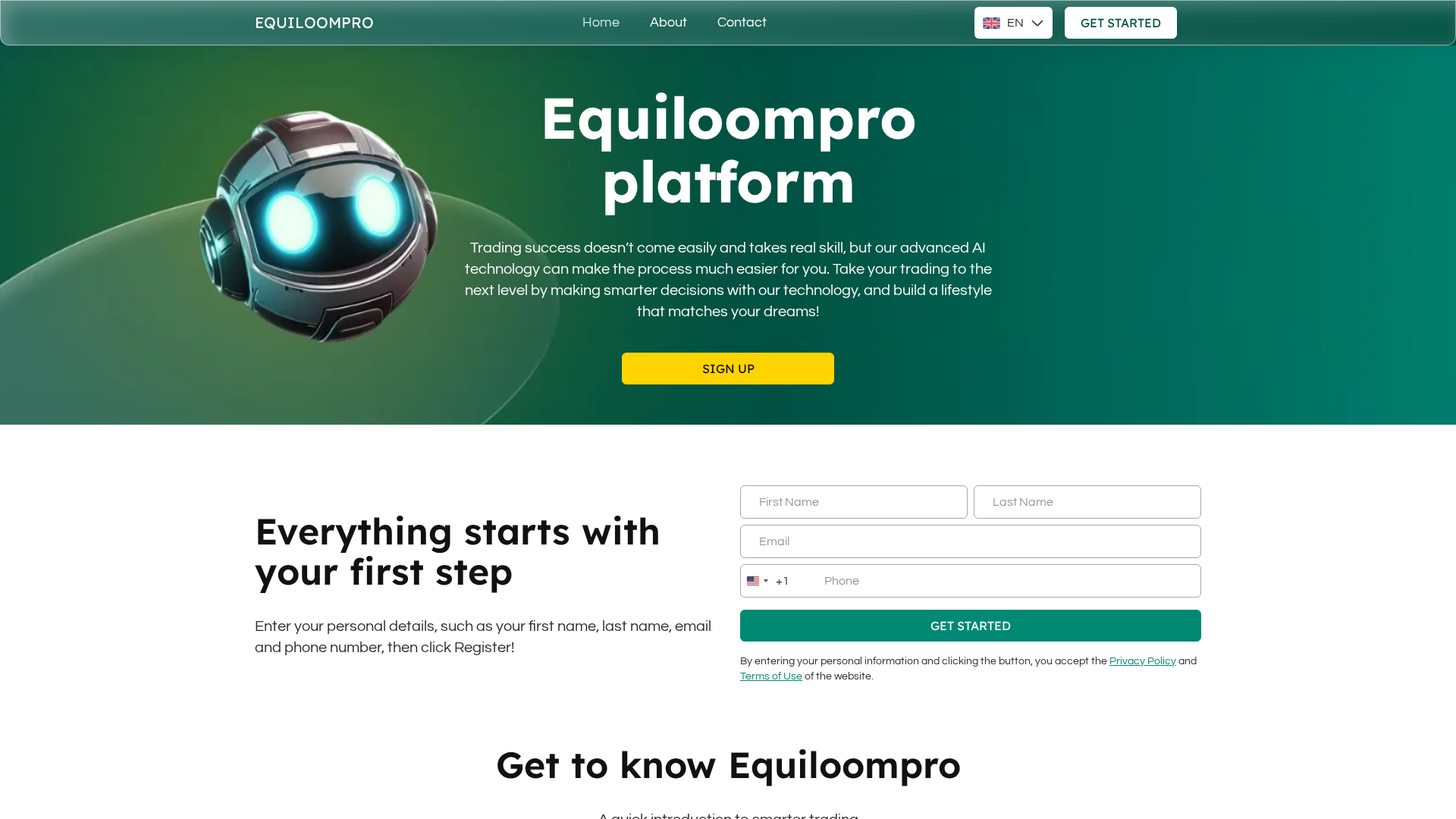 Screenshot of equiloompro-ai.live
