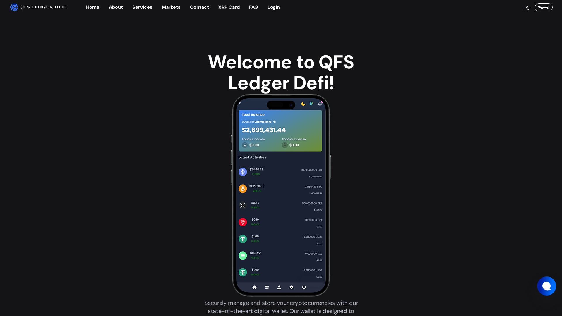 Screenshot of qfsledgerdefi.com