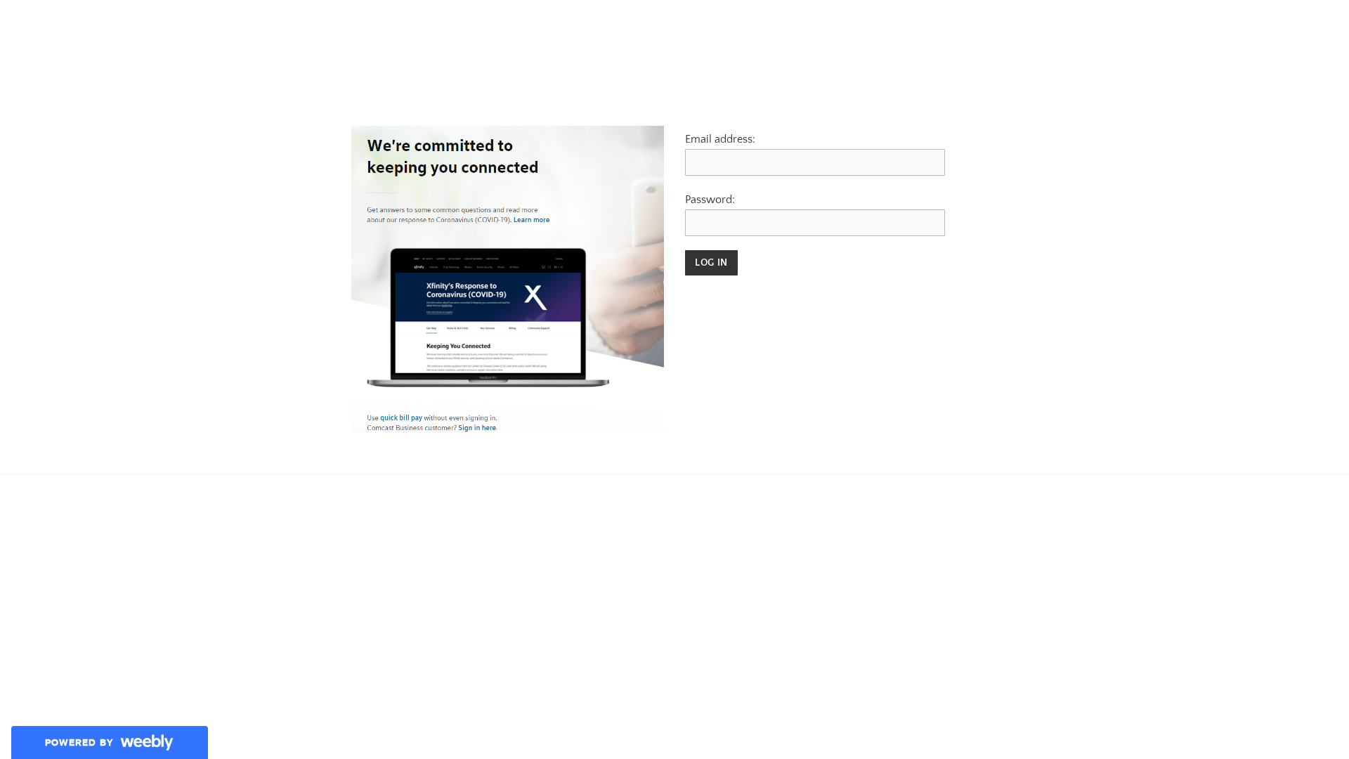 Screenshot of comcastinvoice.weebly.com