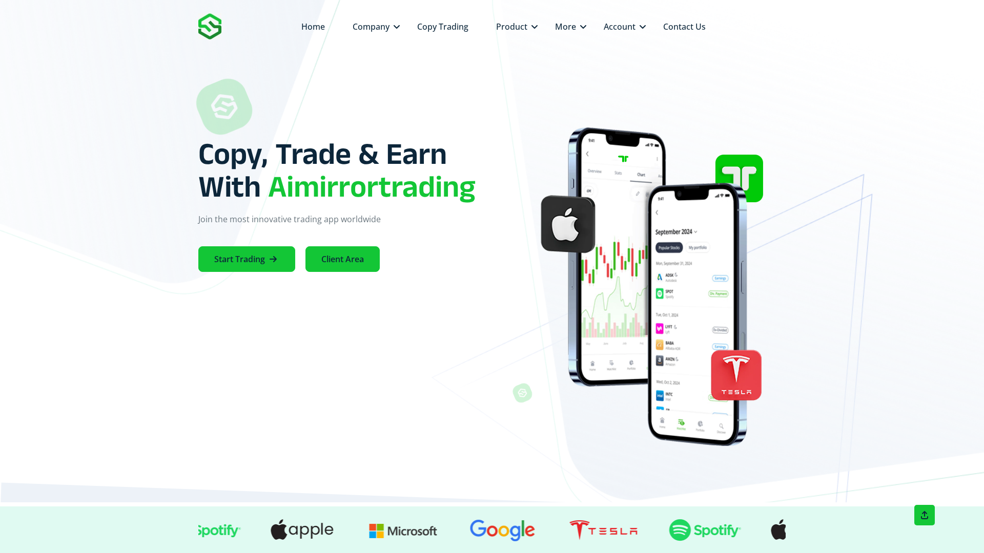 Screenshot of aimirrortrading.com