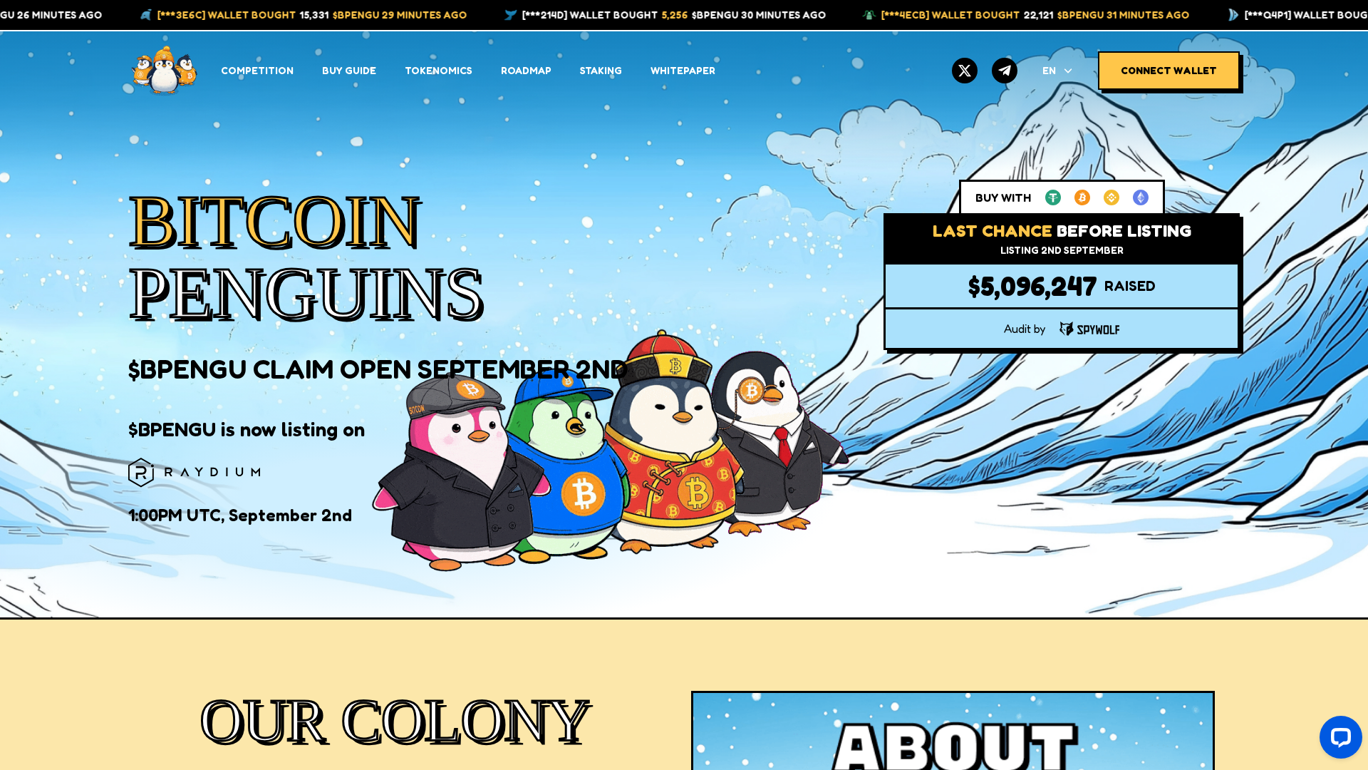 Screenshot of bitcoiinpenguins-io.pages.dev