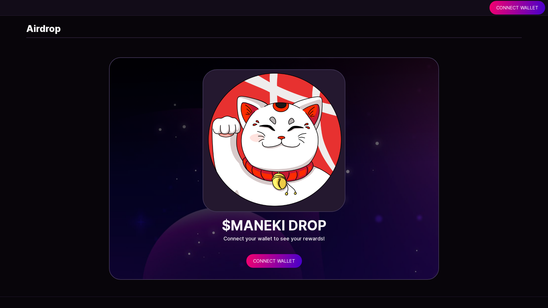 Screenshot of manekiairdrop.pages.dev