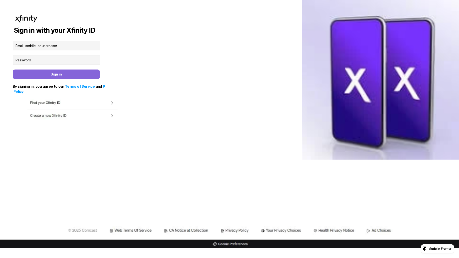 Screenshot of xfinityneete.framer.website