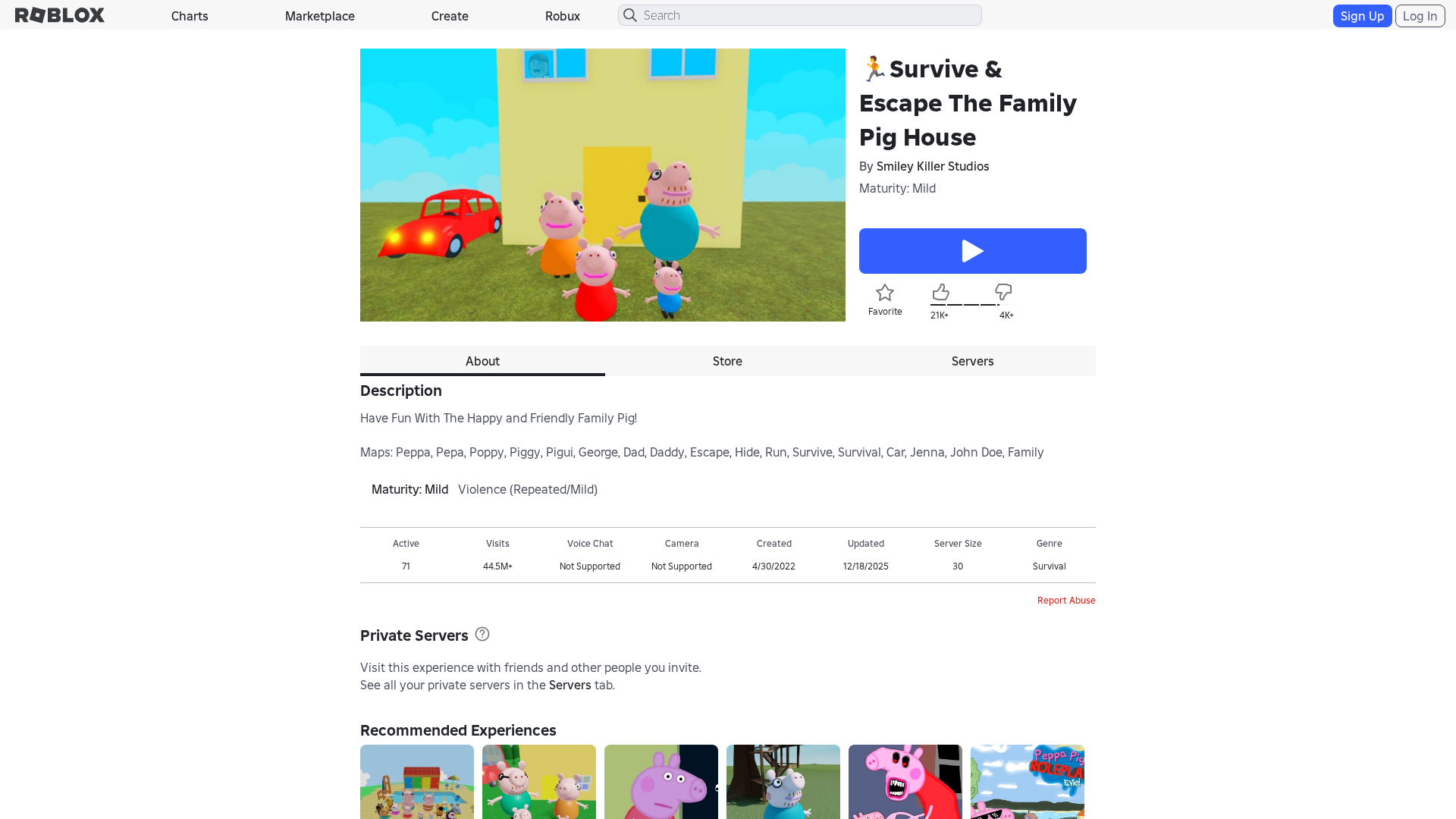 Screenshot of www.roblox.com.pt