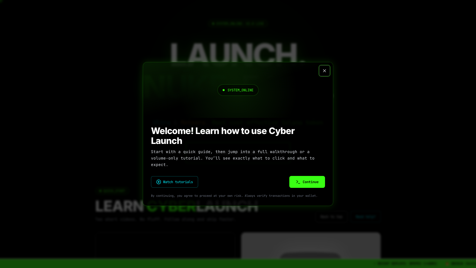 Screenshot of cyberlaunch.fun