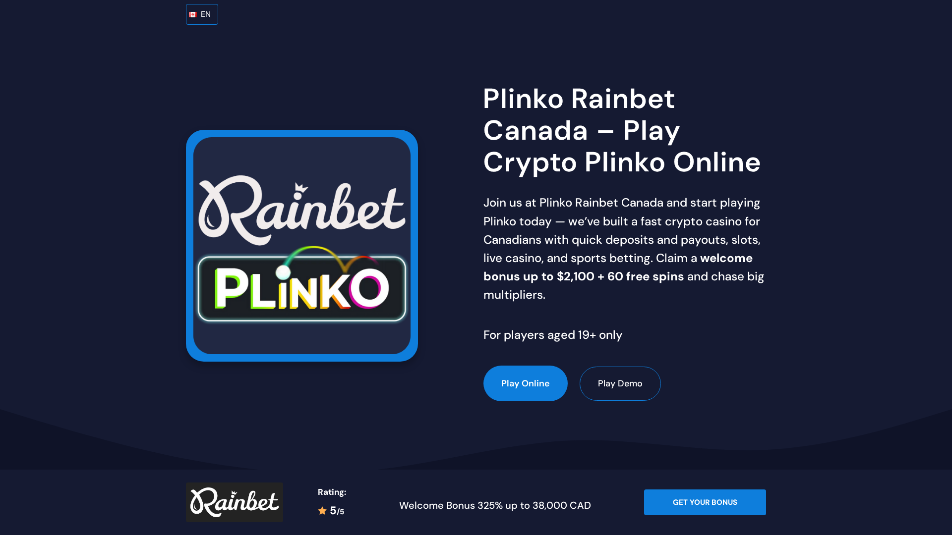 Screenshot of rainbet-plinko.com