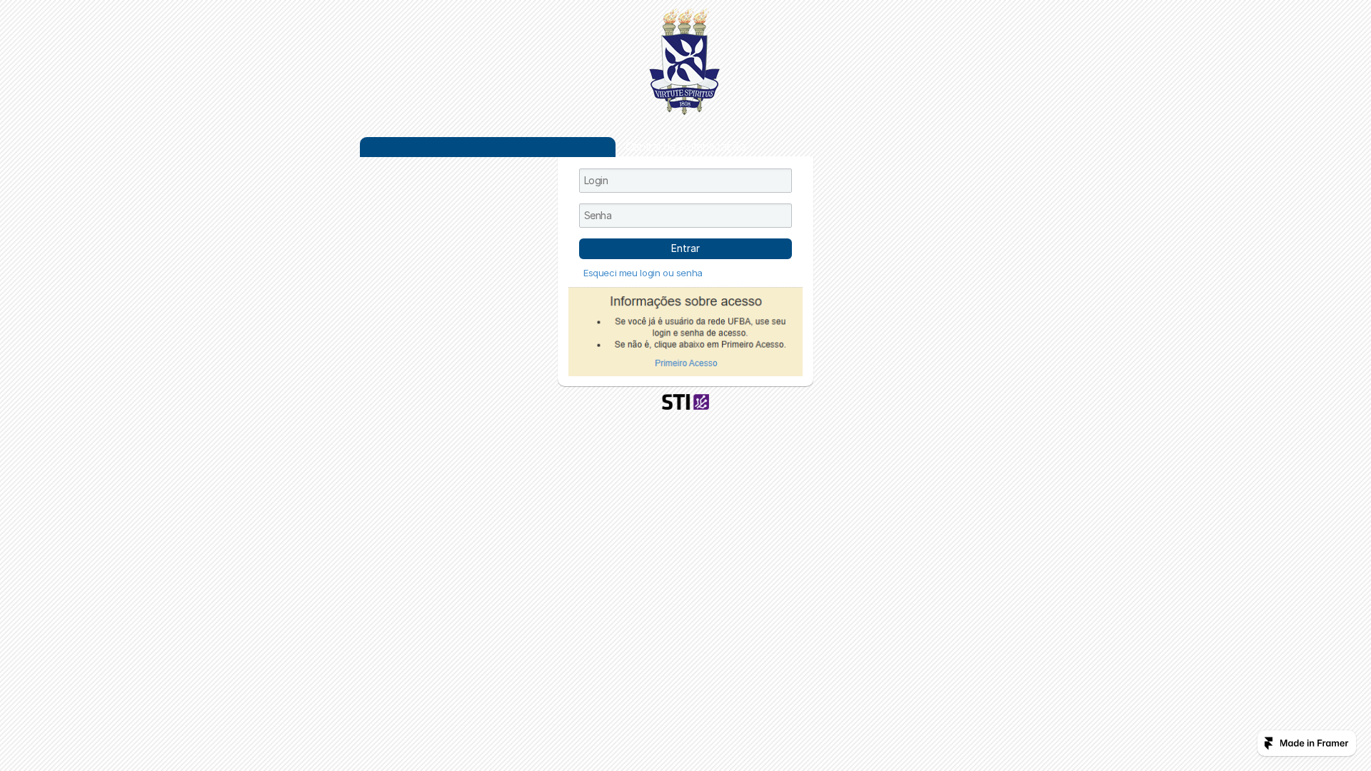 Screenshot of autenticacao-ufba-br.framer.wiki