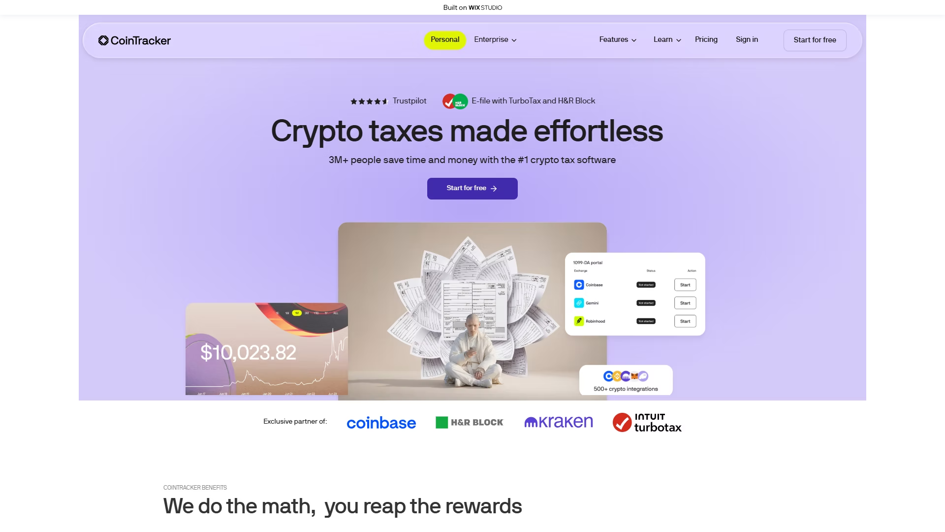 Screenshot of connect-cointraker.wixstudio.com