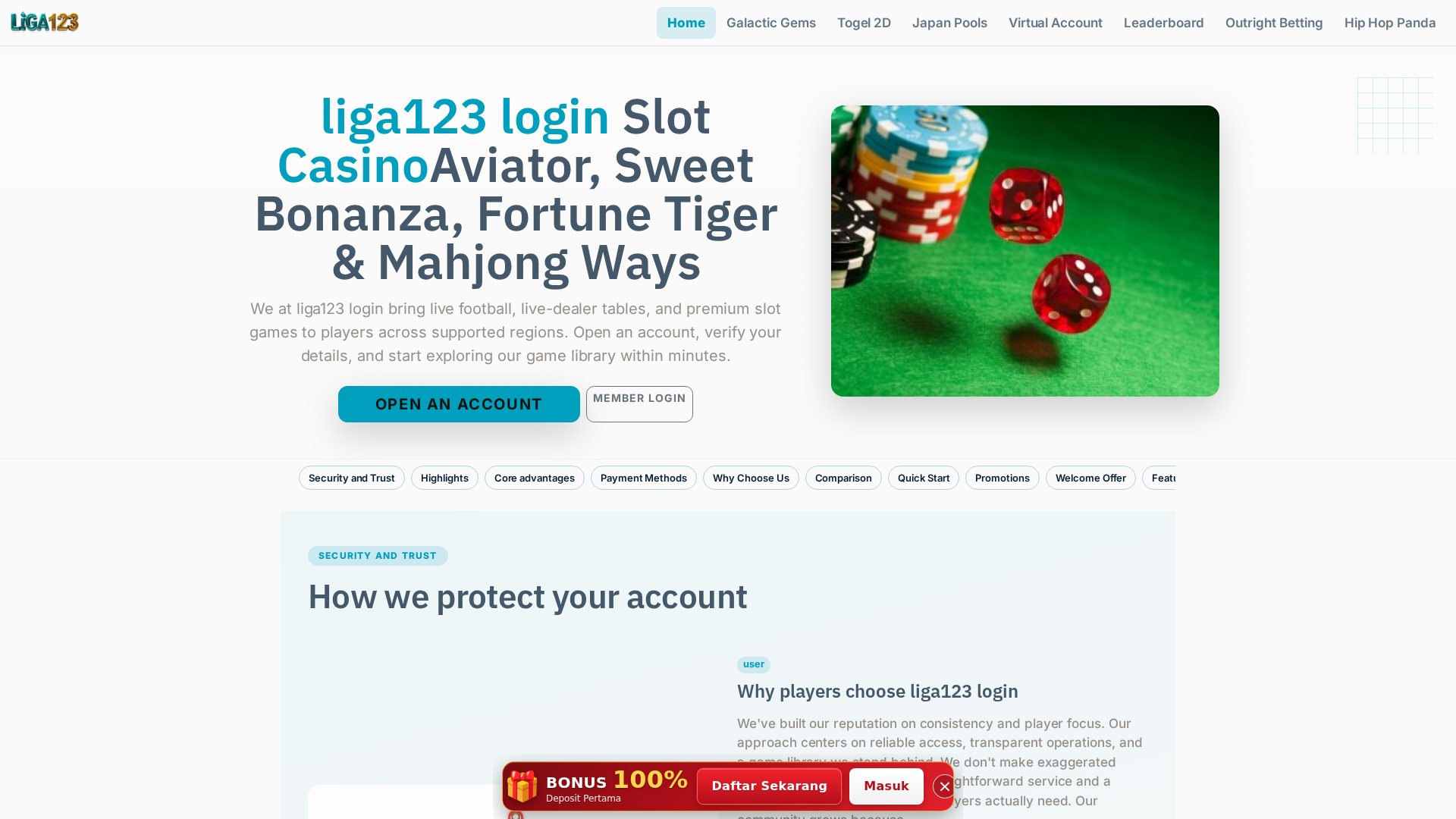 Screenshot of liga123login.com