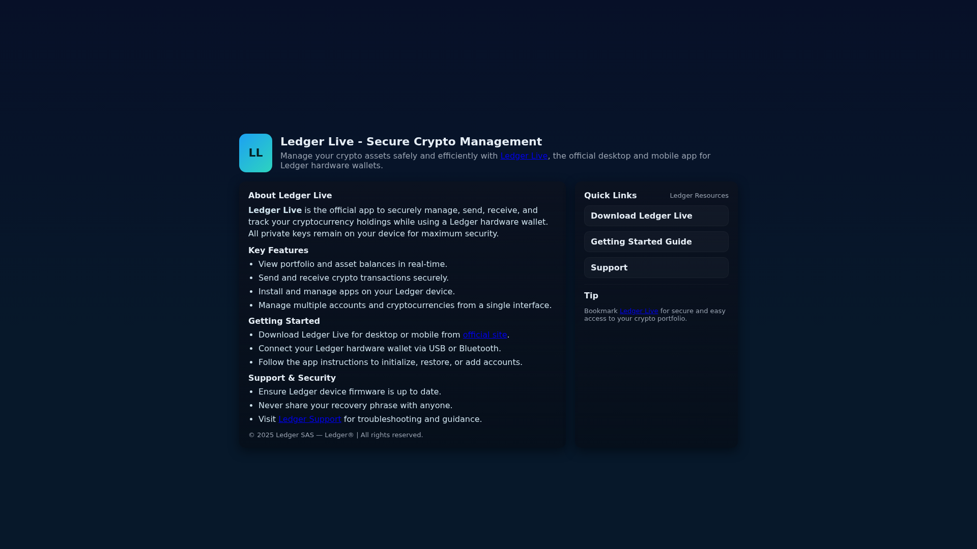 Screenshot of ledgerlive--faq.pages.dev
