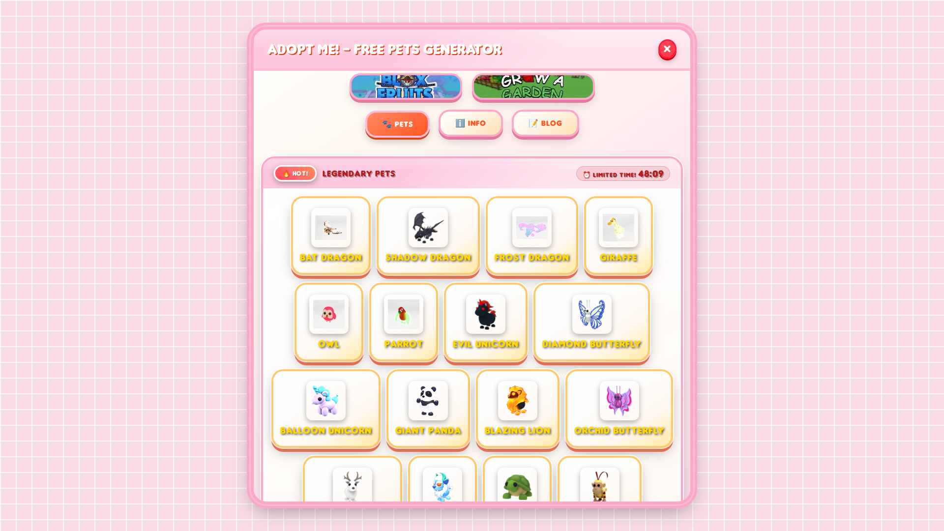 Screenshot of adoptmepets.pages.dev
