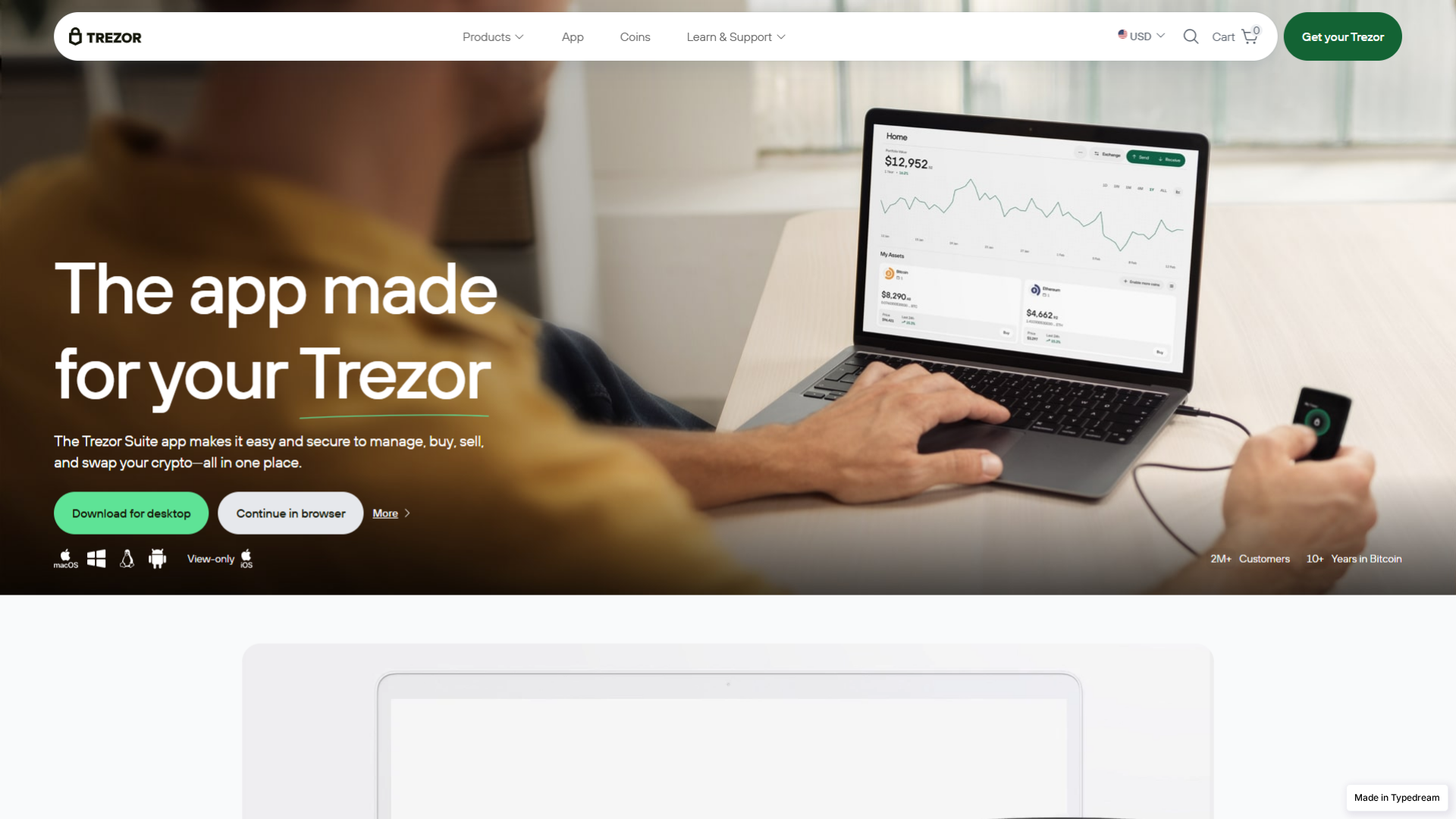 Screenshot of faq-start-trezxr-io.typedream.app