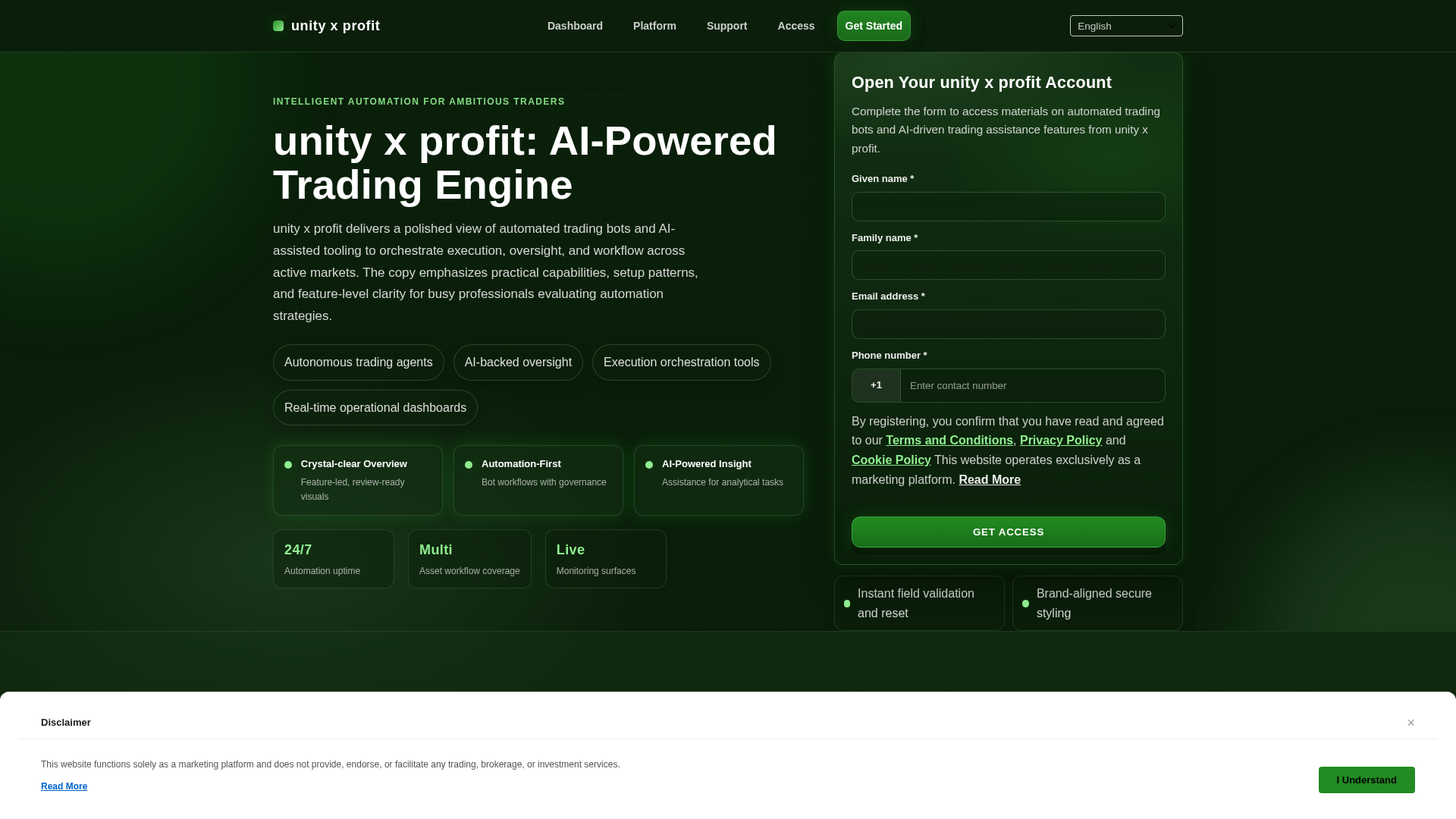 Screenshot of unityxprofit.digital