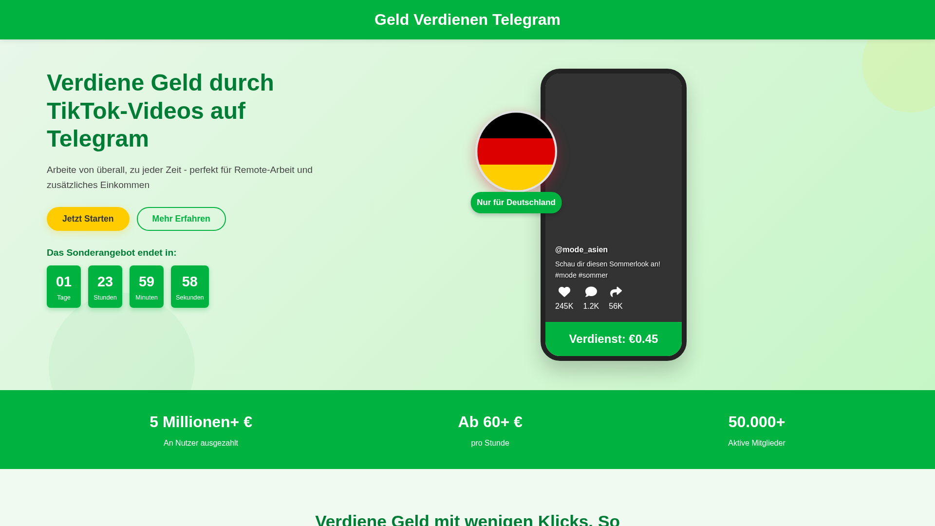 Screenshot of geld-verdienen-telegram-bvh.pages.dev