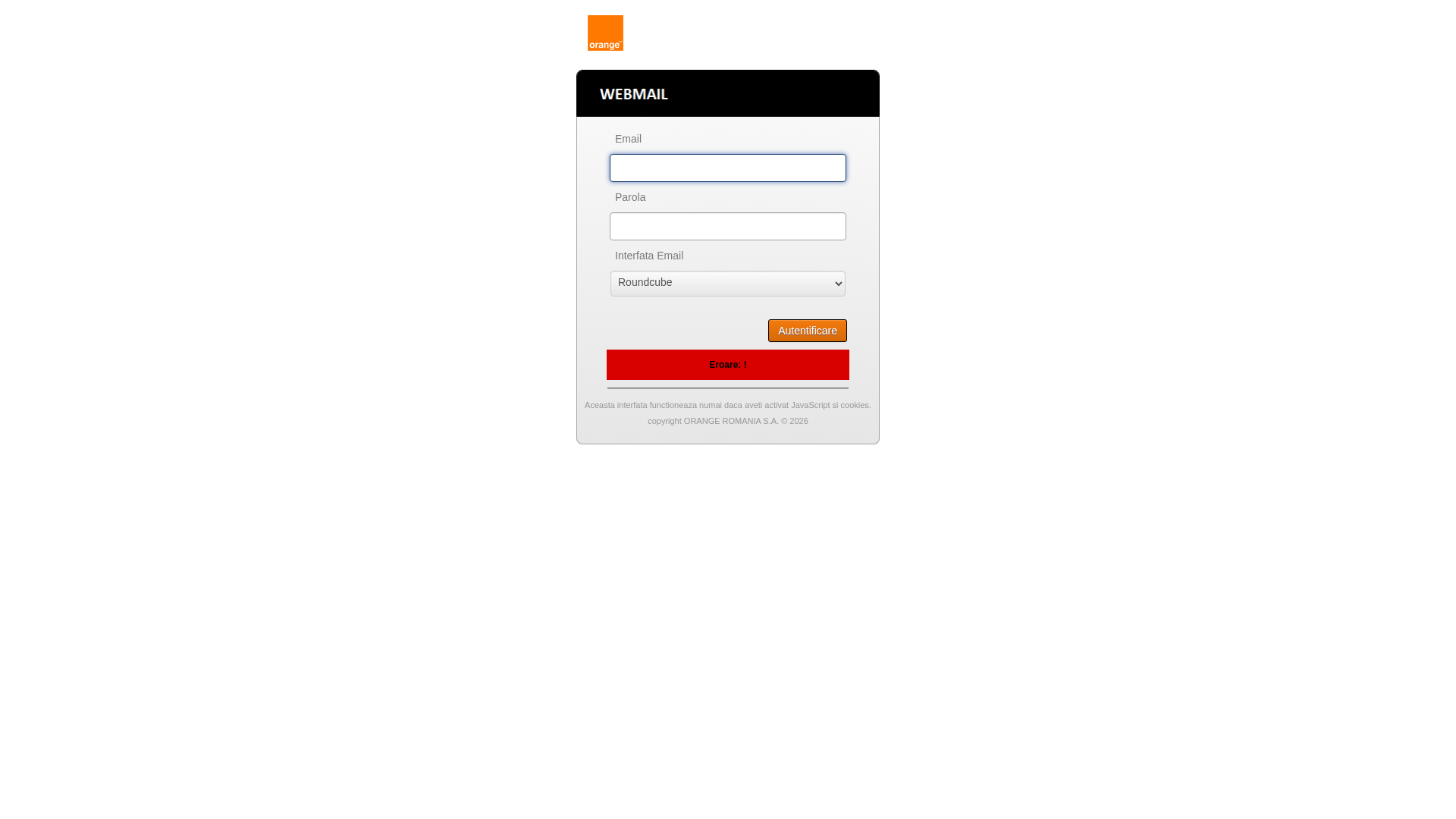 Screenshot of smtp.romtelecom.net
