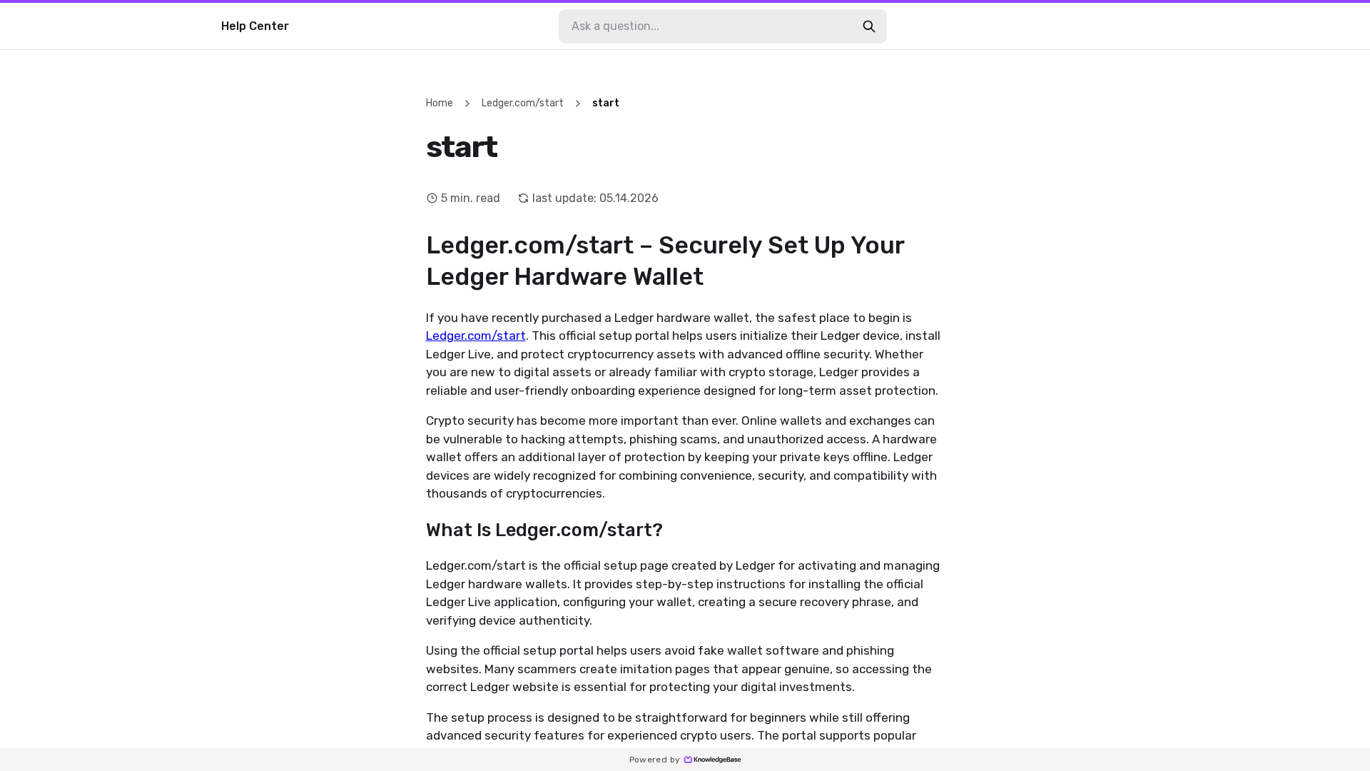Screenshot of startedapps.kb.help