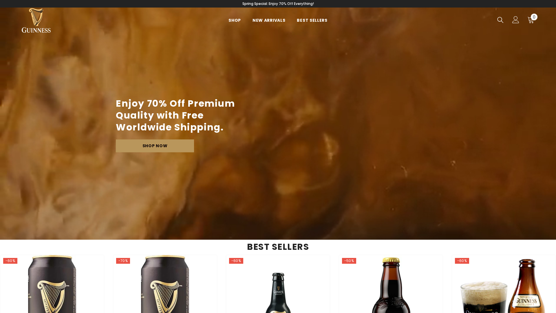 Screenshot of guinnessoutlet.com
