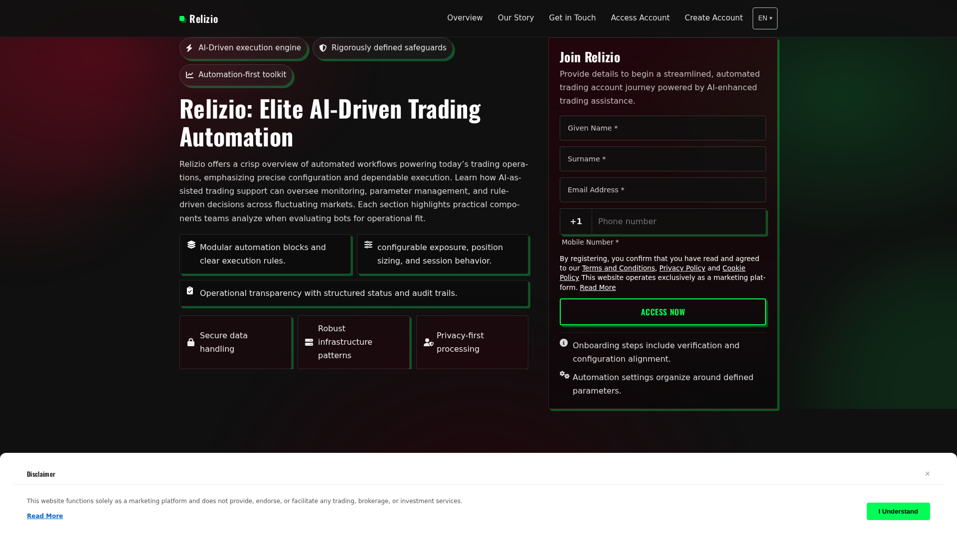 Screenshot of relizio.click