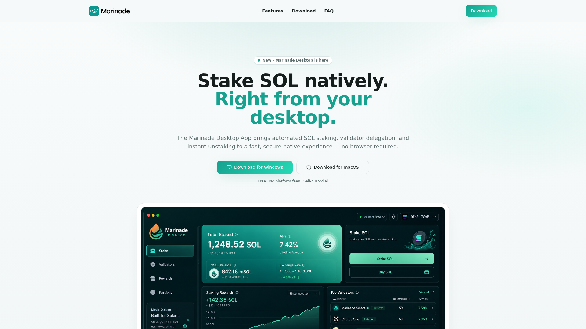 Screenshot of marinadedesktop.finance