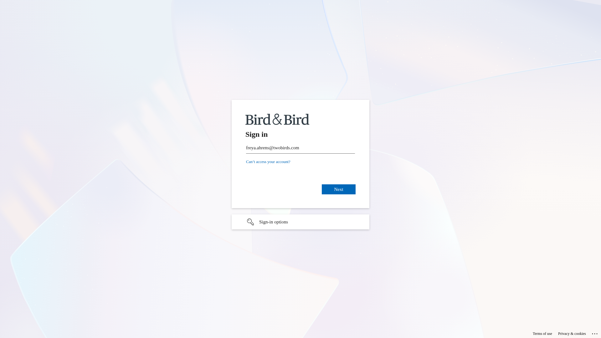 Screenshot of authentication.ms