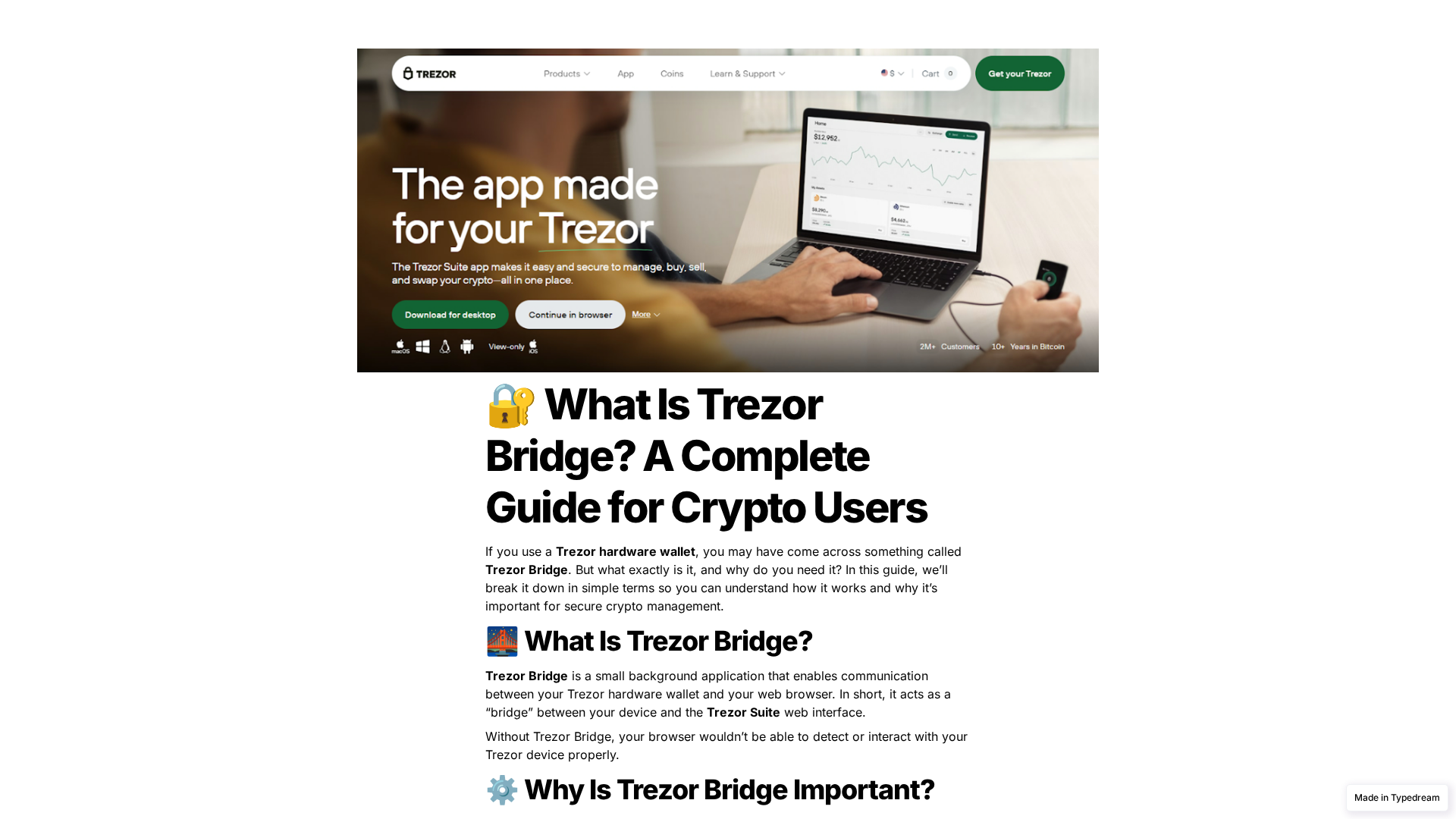 Screenshot of visit-bridge-trzor.typedream.app