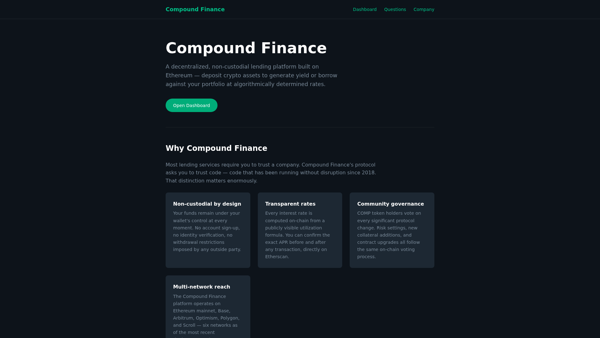Screenshot of compoundfinances.net