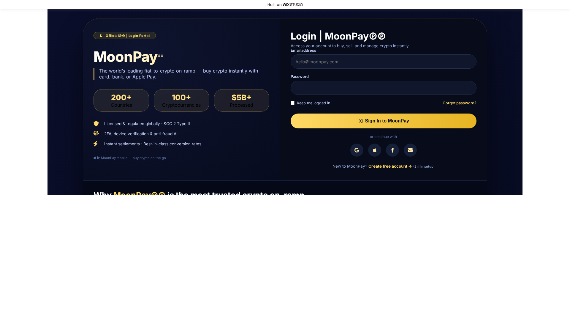Screenshot of io-moonpayapps.wixstudio.com