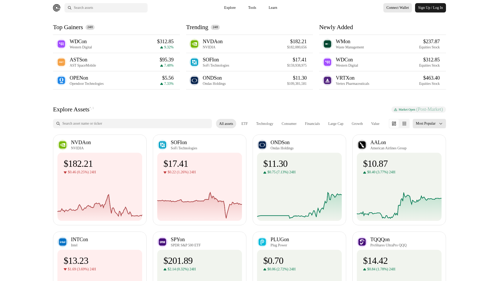 Screenshot of oondo.finance