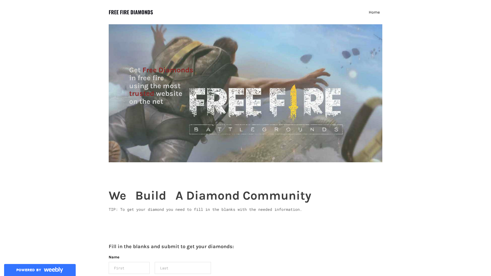Screenshot of freefiredimonds.weebly.com